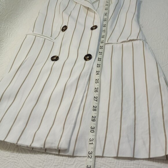 Bershka White & Black Striped Sleeveless Blazer Dress Womens S Midi - Picture 14 of 14